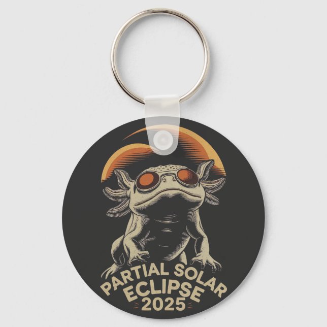Porte-clés Éclipse Solaire Partielle 2025 Axolotl Ammph (Recto)