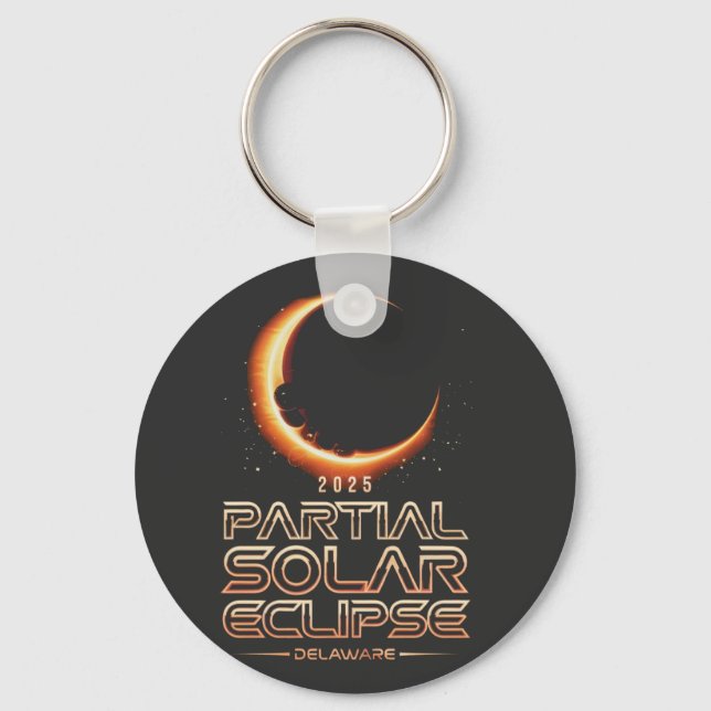 Porte-clés Éclipse solaire partielle New Jersey 2025 (Recto)