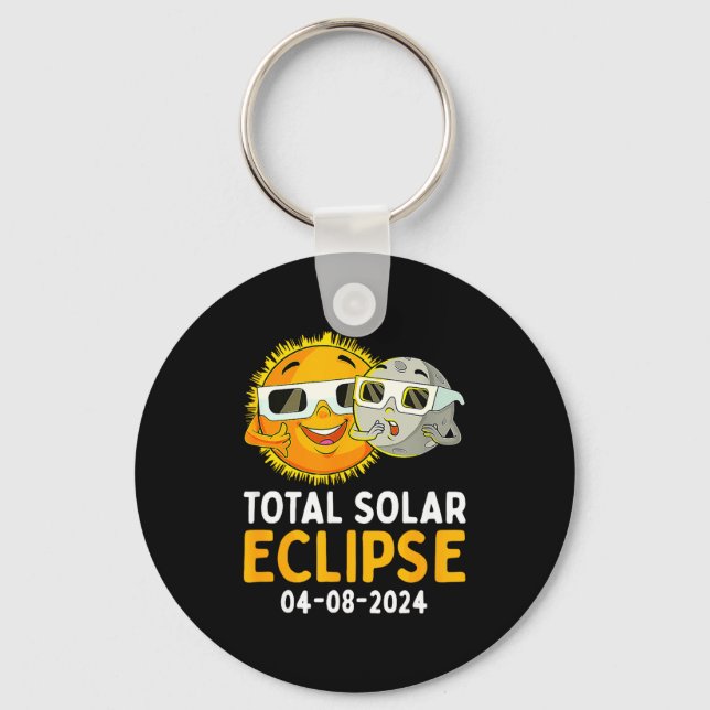 Porte-clés Éclipse solaire totale 8 avril (Recto)