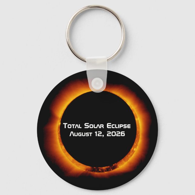 Porte-clés Éclipse solaire totale de 2026 (Recto)