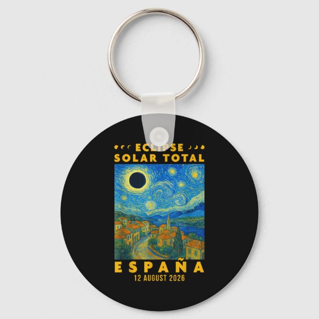 Porte-clés Éclipse solaire totale Espagne 2026  (Recto)