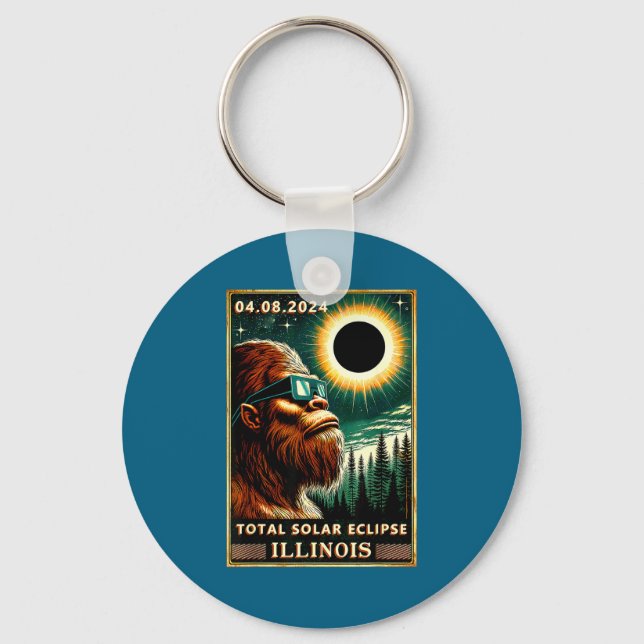 Porte-clés Éclipse solaire totale Illinois Bigfoot (Recto)