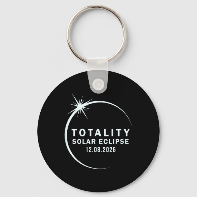 Porte-clés Éclipse solaire totale Totalité 2026 (Recto)