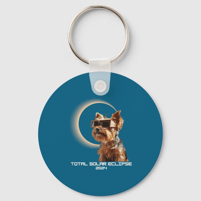 Porte-clés Éclipse solaire totale Yorkshire Terrier (Recto)