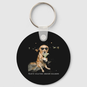 Porte-clés Économisez l'eau, buvez des Margs Golden Retriever