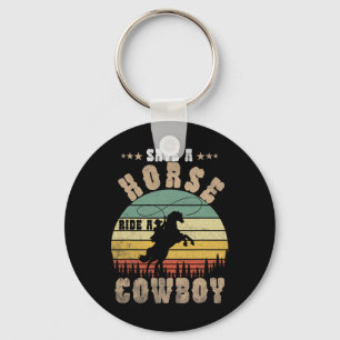 Porte-clés Économisez Une Promenade À Cheval Un Cowboy Drôle