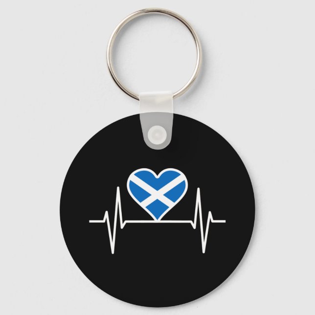 Porte-clés Écosse - Écosse Drapeau Battement de coeur (Recto)
