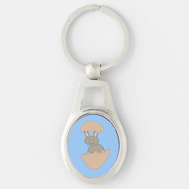 Porte-clés Écouter du lapin de l'oeuf Porte - clé bizarre (Devant)