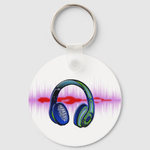 Porte-clés Écouteurs de techno