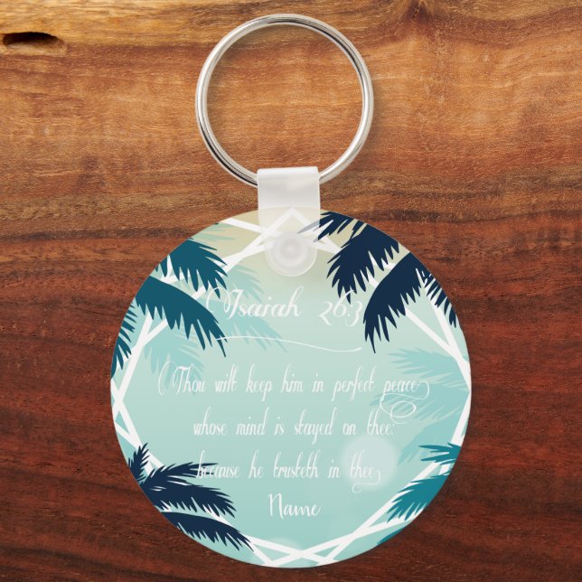 Porte-clés Écriture biblique Ésaïe 26:3 (Recto)