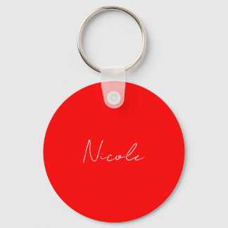 Porte-clés Écriture manuscrite Nom élégant Rouge Blanc Couleu