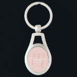Porte-clés Écrivain Personnalisé De Script Moderne<br><div class="desc">Ajoutez une touche personnelle à votre mariage avec un porte - clé de femme de chambre personnalisé. Ce porte - clé présente le nom personnalisé de la servante de pont dans le style de police de script moderne blanc et monogramme dans le style de police de script moderne rose pâle...</div>