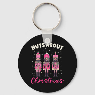 Porte-clés Écrous de Noël Casse-Noisette Rose Équipe de Noël