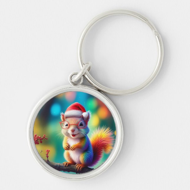 Porte-clés Écureuil de Noël Comme Père Noël-56765 (Devant)