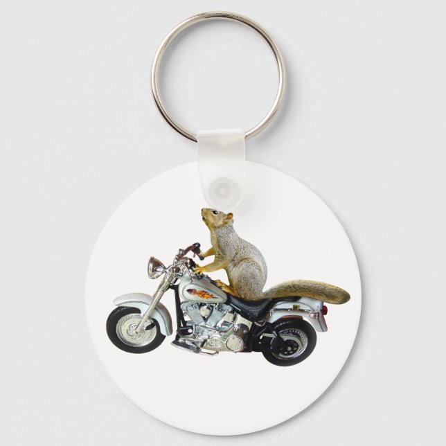 Porte-clés Écureuil en moto (Recto)