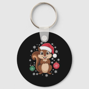 Porte-clés Écureuil Noël Joyeux Noël Festif Xmas Ho