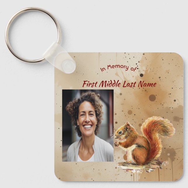 Porte-clés Écureuil roux mignon souvenir commémoratif (Recto)