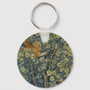 Porte-clés Écureuil Vintage de Morris et Motif de fleurs