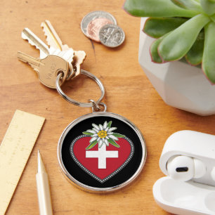 Porte-clés Edelweiss Heart Porte - clé suisse