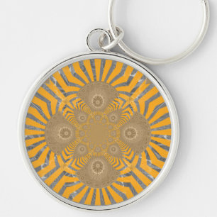 Porte-clés Edgy Zebra Elegance : une impression jaune or