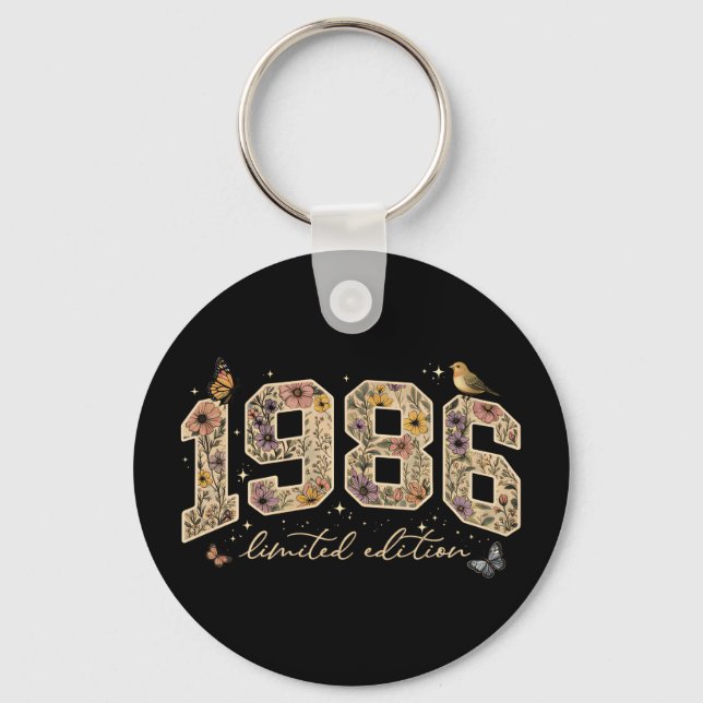 Porte-clés Édition limitée 40e anniversaire floral 1986 (Recto)
