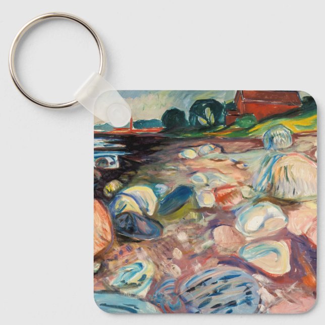 Porte-clés Edvard Munch - Rive avec Maison Rouge (Recto)