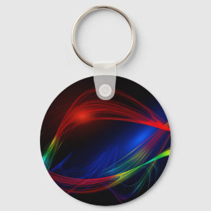 Porte-clés Effet Abstrait de rotation rouge et verte