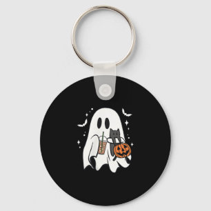 Porte-clés Éffrayant Fantôme tenant un chat noir Halloween ca