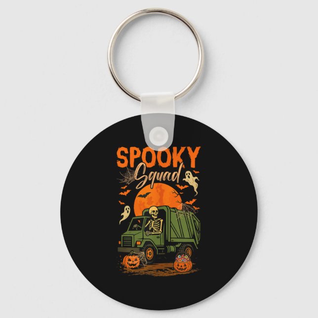 Porte-clés Éffrayant Halloween Squad Squelette Conduire Garba (Recto)