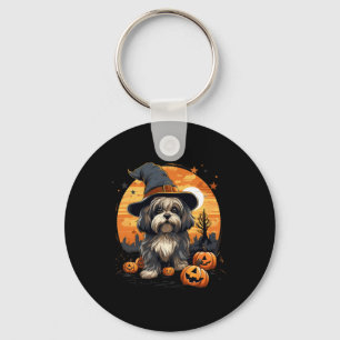 Porte-clés Éffrayant Lhasa Apso Chien sorcière Halloween