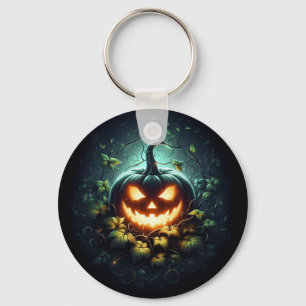 Porte-clés Éffrayant nature brillant Halloween citrouille
