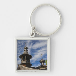 Porte-clés église orthodoxe russe traditionnelle en bois