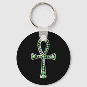 Porte-clés Egyptien Anhk avec le porte - clé de "Peridot"
