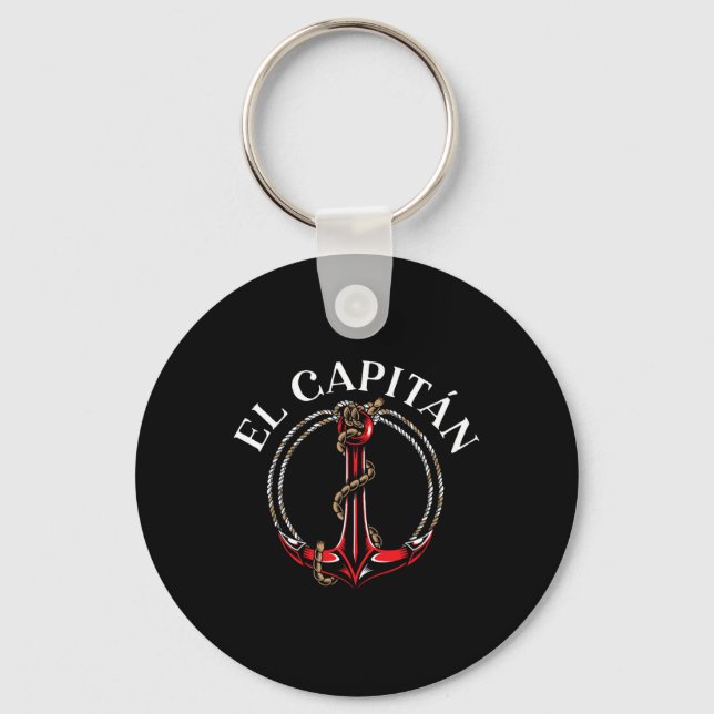 Porte-clés El Capitan Ancre Bateau Navire Capitaine Skipper M (Recto)
