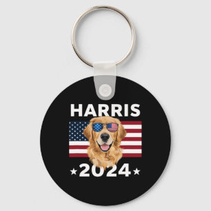 Porte-clés Election Kamala Harris 2024 Golden Retriever Dog U