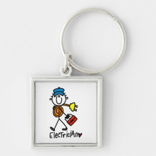 Porte-clés Électricien en bonhomme allumette