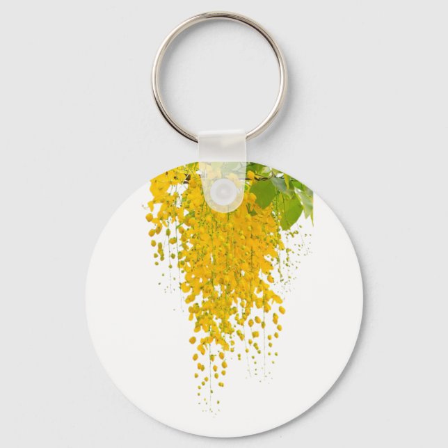 Porte-clés Élégance Dorée Cascade Ensoleillée Fleurs Suspendu (Recto)