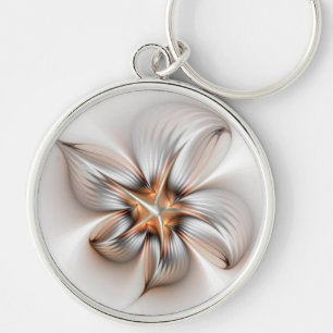 Porte-clés Élégance florale Art Abstrait fractal moderne