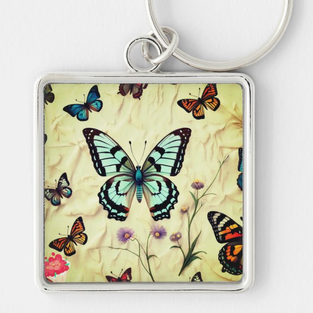 Porte-clés "Élégance Serene Butterfly" (Devant)