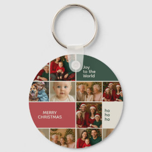 Porte-clés élégance simple mignon collage de photos de Noël