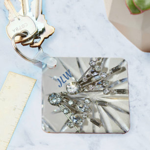 Porte-clés Elégant Art Déco Rhinestones Vintages Glam