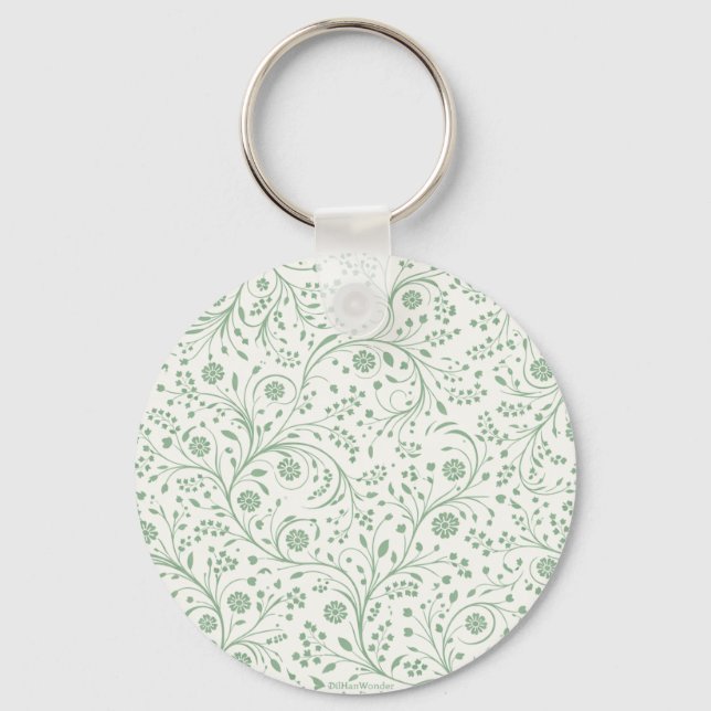 Porte-clés Elegant Botanical Floral Pattern – Minimal Nature  (Recto)