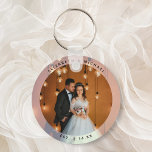 Porte-clés Elegant Bride and Groom Couple Photo Wedding Favor<br><div class="desc">Elegant Bride and Groom Couple Photo Wedding Favor keychain</div>