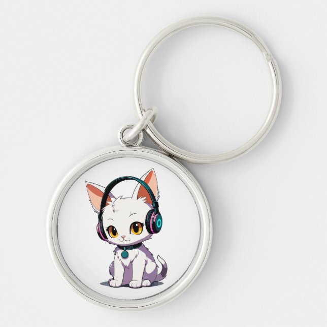 Porte-clés Élégant casque pour chats (Devant)
