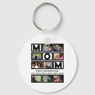 Porte-clés Elegant Custom  Happy Mothers Day 9 Photo Collage 