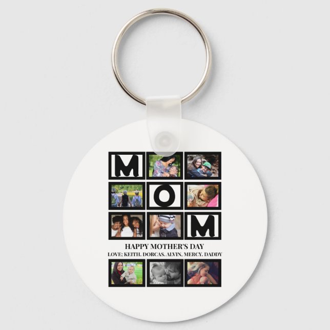 Porte-clés Elegant Custom  Happy Mothers Day 9 Photo Collage  (Recto)