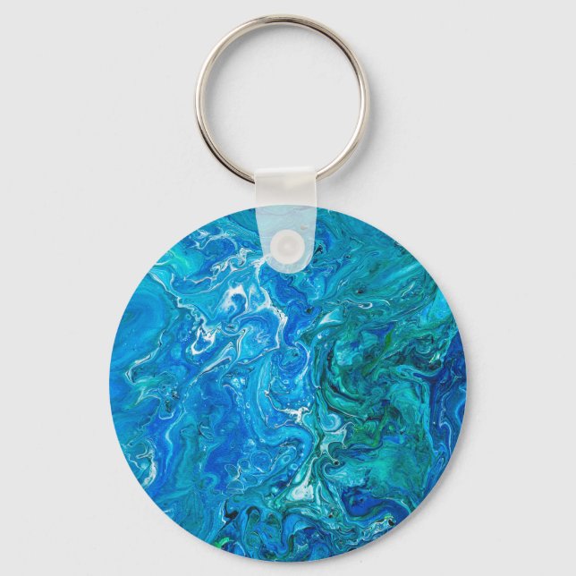 Porte-clés Élégant Dentelle Fou Agate 2 - Blue Aqua (Recto)