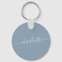 Elégant Dusty Blue Script Moderne Nom Personnalisé