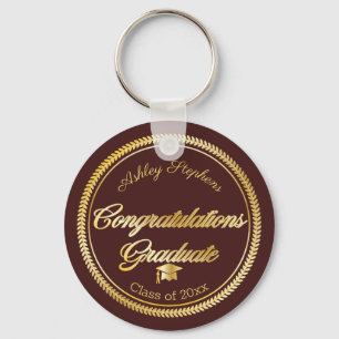 Porte-clés Elegant Gold   Maroon Grad Cap Class of 2023