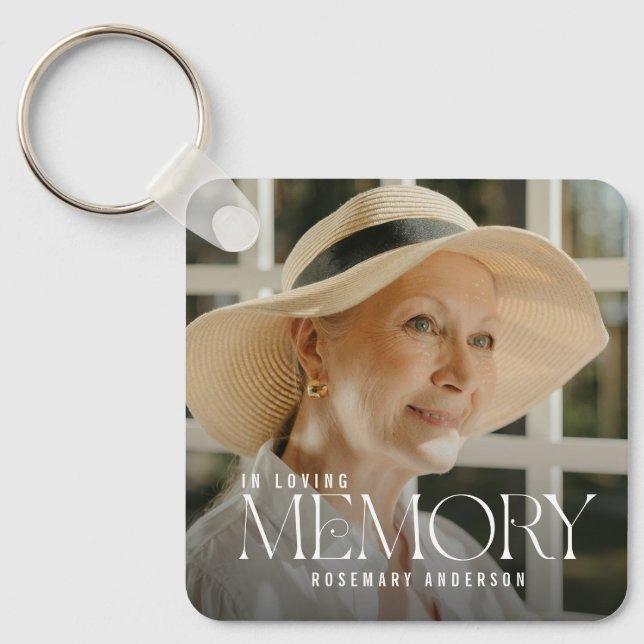 Porte-clés Elegant In Loving Memory Photo Keepsake (Recto)
